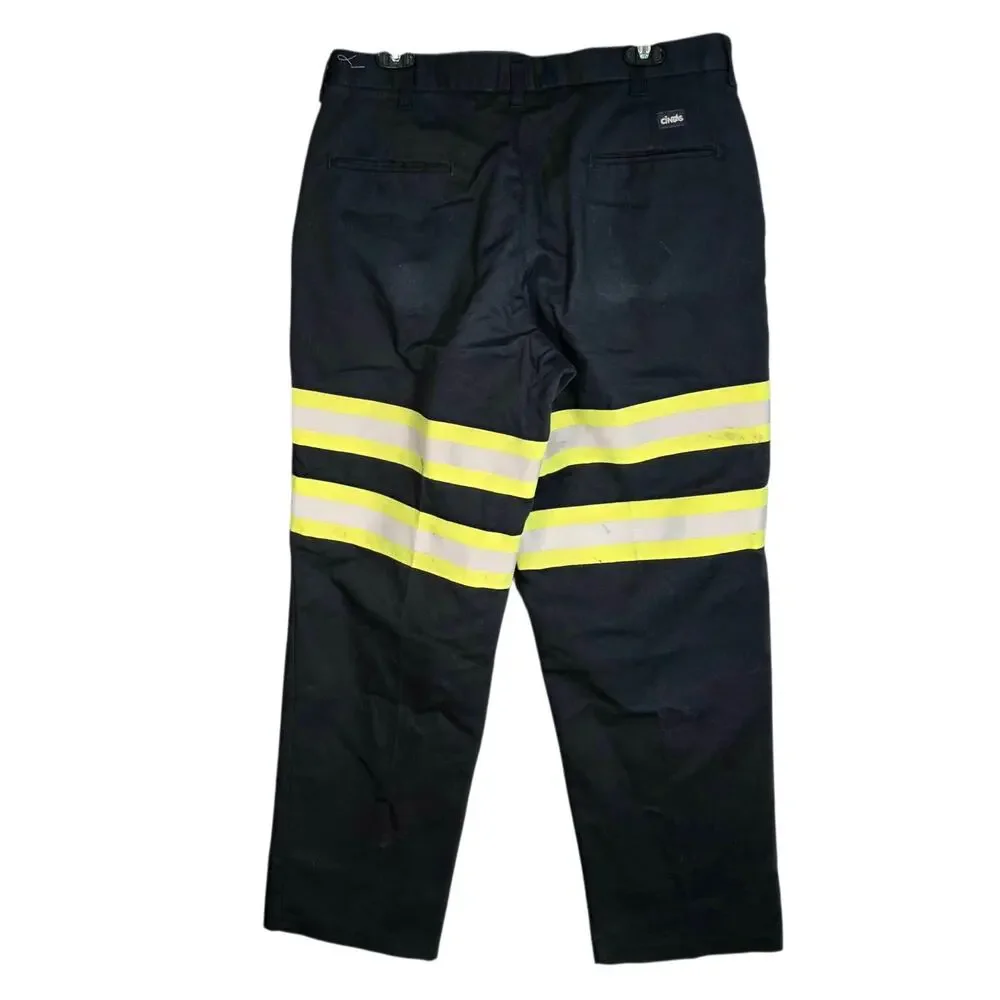 Cintas 59945-20 Hi-Vis Uniform Work Pants 34x28 Navy Comfort Flex Reflective